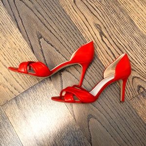 Nine West open-toed pumps Size 9 Coral color